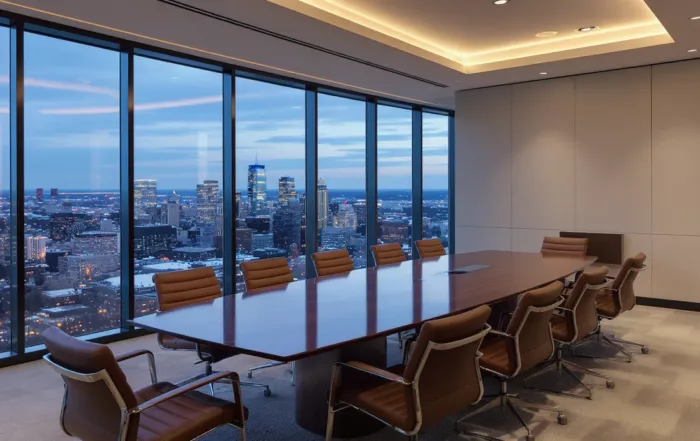 Salle de conférence moderne dans un hôtel ou centre d'affaires montréalais