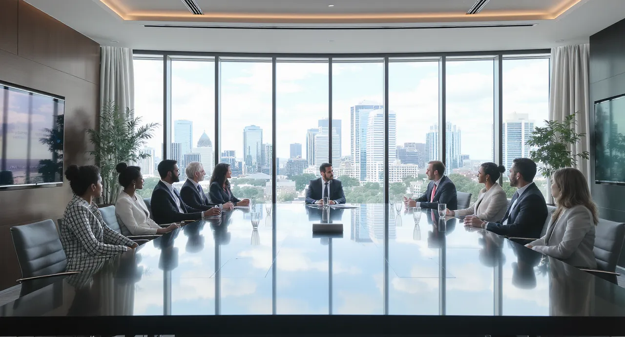 Salle de réunion professionnelle avec vue sur Montréal