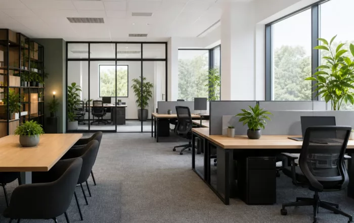 Espace de bureau moderne pour petite équipe en 2026