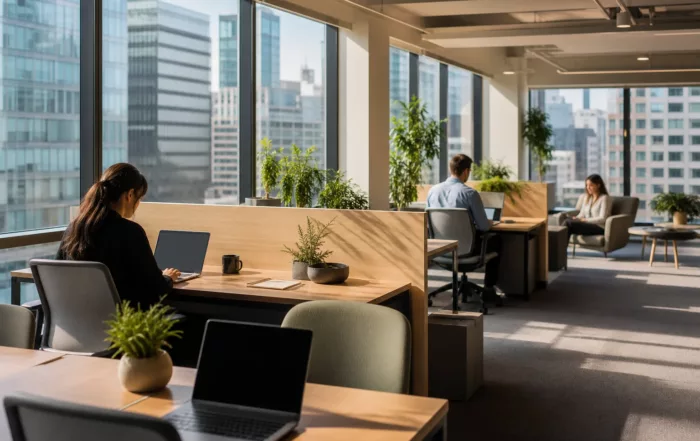 Espace de coworking calme en ville sans engagement long terme