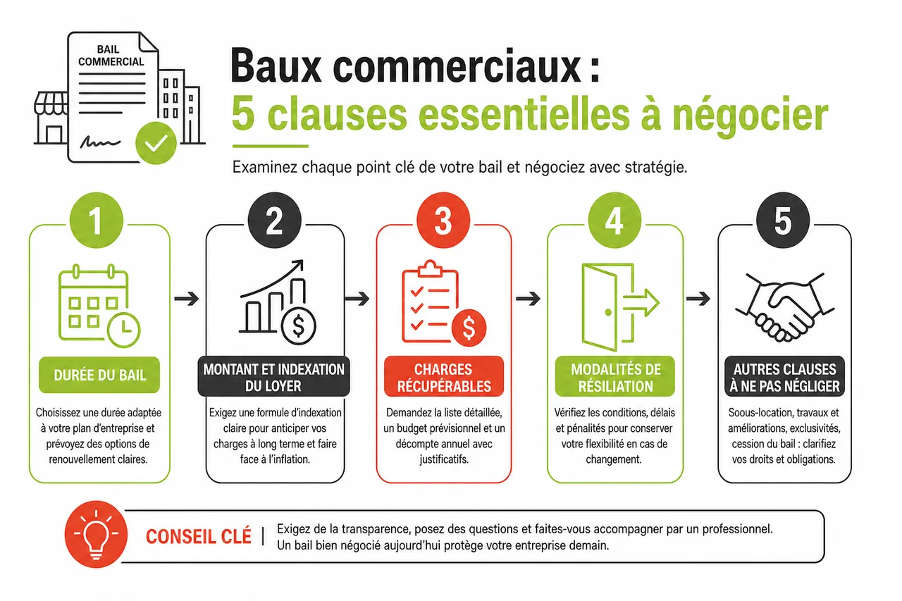 Les clauses essentielles à négocier dans un bail commercial à Montréal en 2026 , Clauses essentielles et conseils de négociation pour entrepreneurs