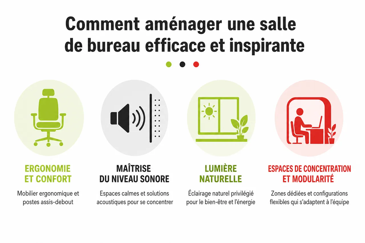 Aménager une salle de bureau efficace pour une petite équipe en 2026 , Comment aménager une salle de bureau efficace et inspirante