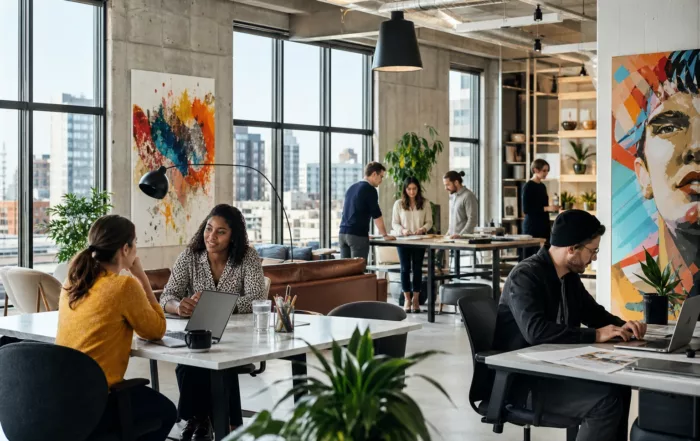 Espace créatif professionnel pour atelier à Montréal avec ambiance inspirante