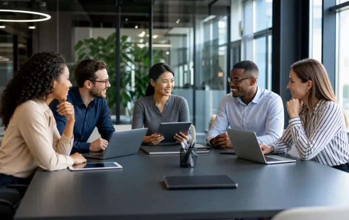 Salle de réunion professionnelle pour entretiens de recrutement à Montréal