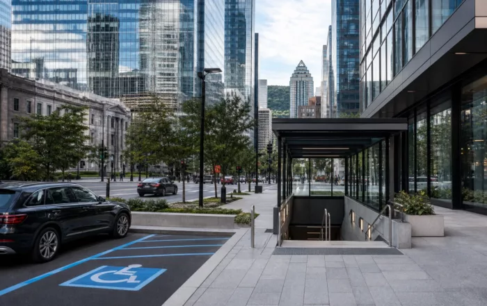 Accessibilité stationnement métro dans le Vieux-Montréal