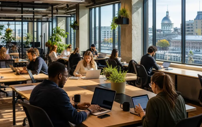 Bureau moderne pour startup en croissance à Montréal en 2026