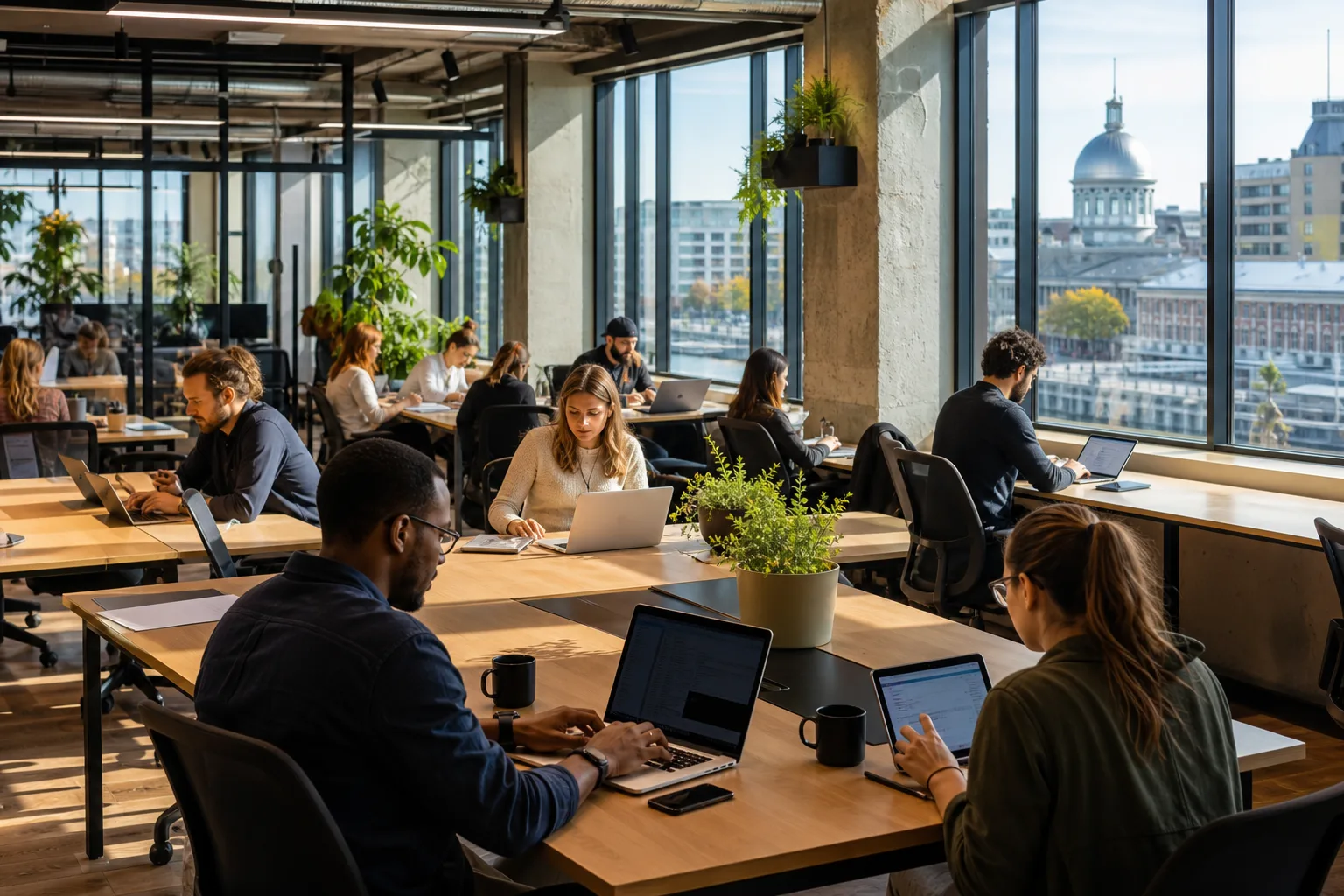 Bureau moderne pour startup en croissance à Montréal en 2026