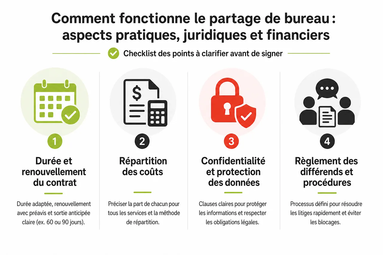 Partage de bureau entre entreprises à Montréal: ce qu’il faut clarifier avant de signer en 2026 , Comment fonctionne le partage de bureau: aspects pratiques, juridiques et financiers