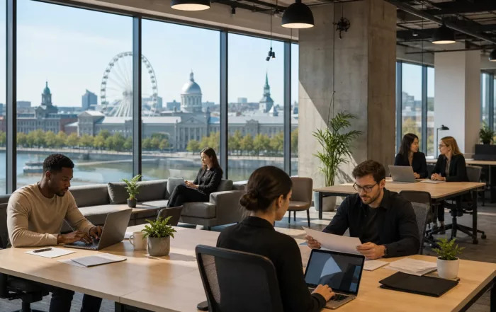 Bureau professionnel avec contrat d'assurance et documents de location