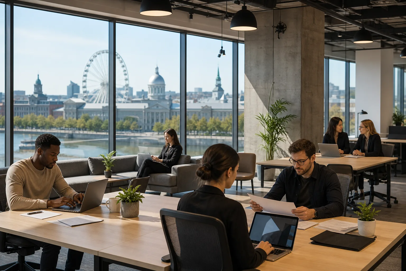 Bureau professionnel avec contrat d'assurance et documents de location