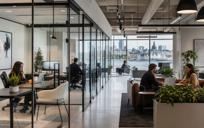 Bureau professionnel moderne renforçant crédibilité pour consultants à Montréal