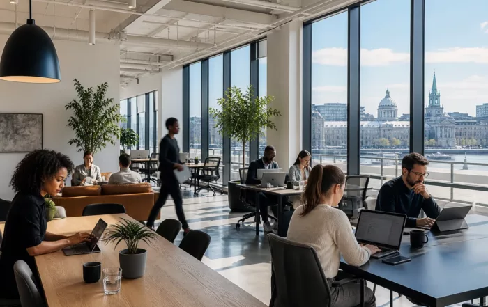 Espace de bureau flexible à Montréal avec croissance d'entreprise