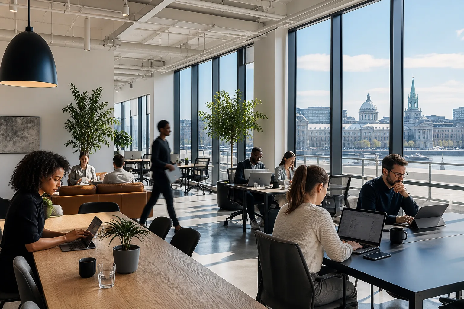 Espace de bureau flexible à Montréal avec croissance d'entreprise