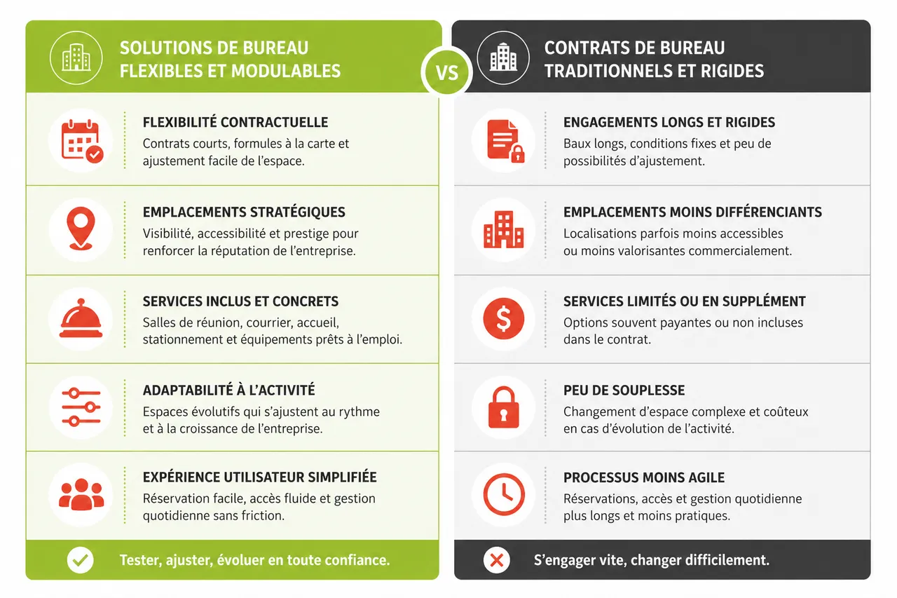 Bureau pour commerces: quel format s’adapte à votre activité en 2026 , Ce que les entreprises recherchent désormais dans un bureau commerce