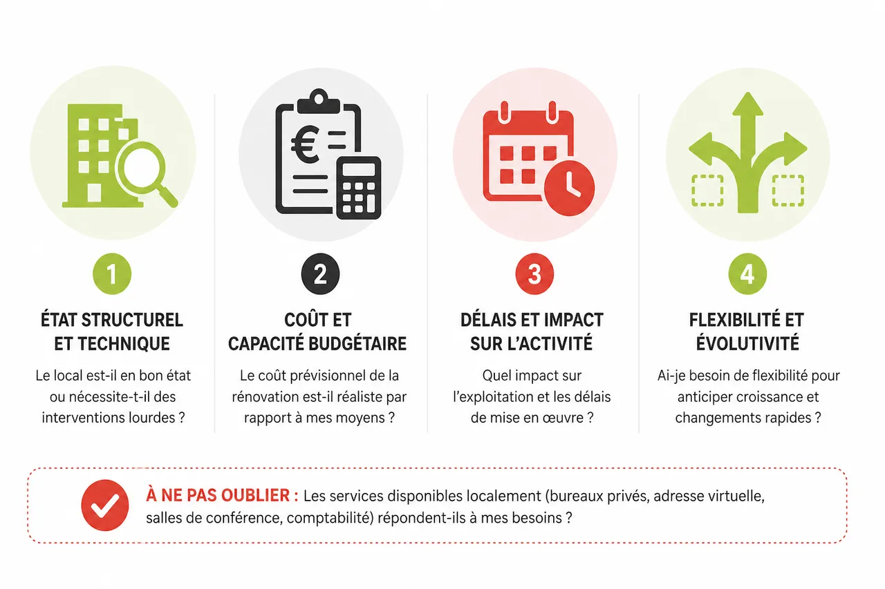 Vieux bureaux: faut-il rénover ou repartir sur une nouvelle configuration en 2026 , Checklist pour décider entre rénovation et nouvel espace en 2026