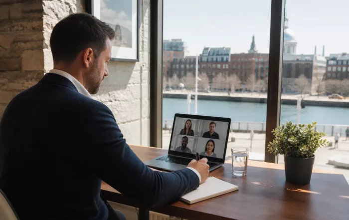 Bureau moderne à louer avec vue sur Montréal pour professionnels