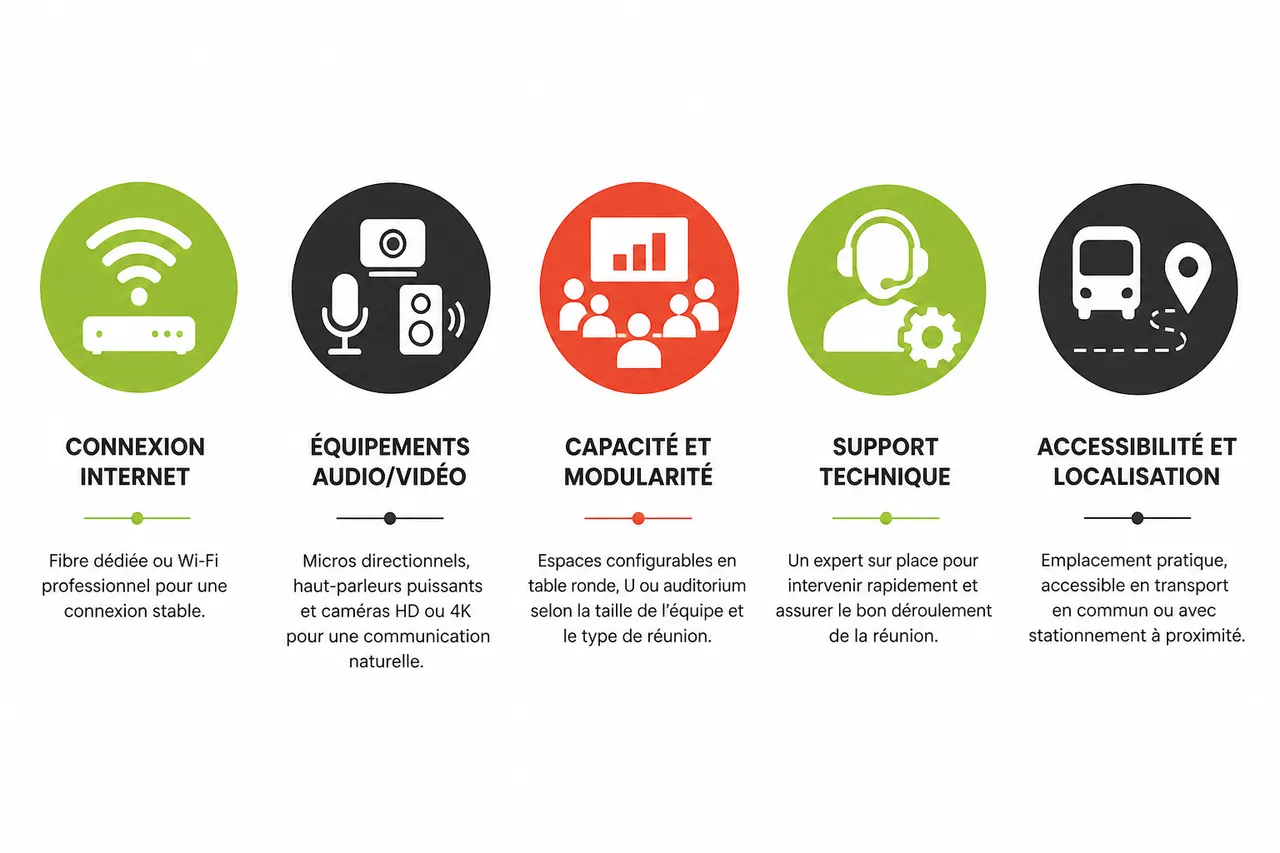 Salle de visioconférence à Montréal: 5 éléments clés pour une réunion hybride réussie , Comment choisir la salle de visioconférence idéale selon ses besoins?