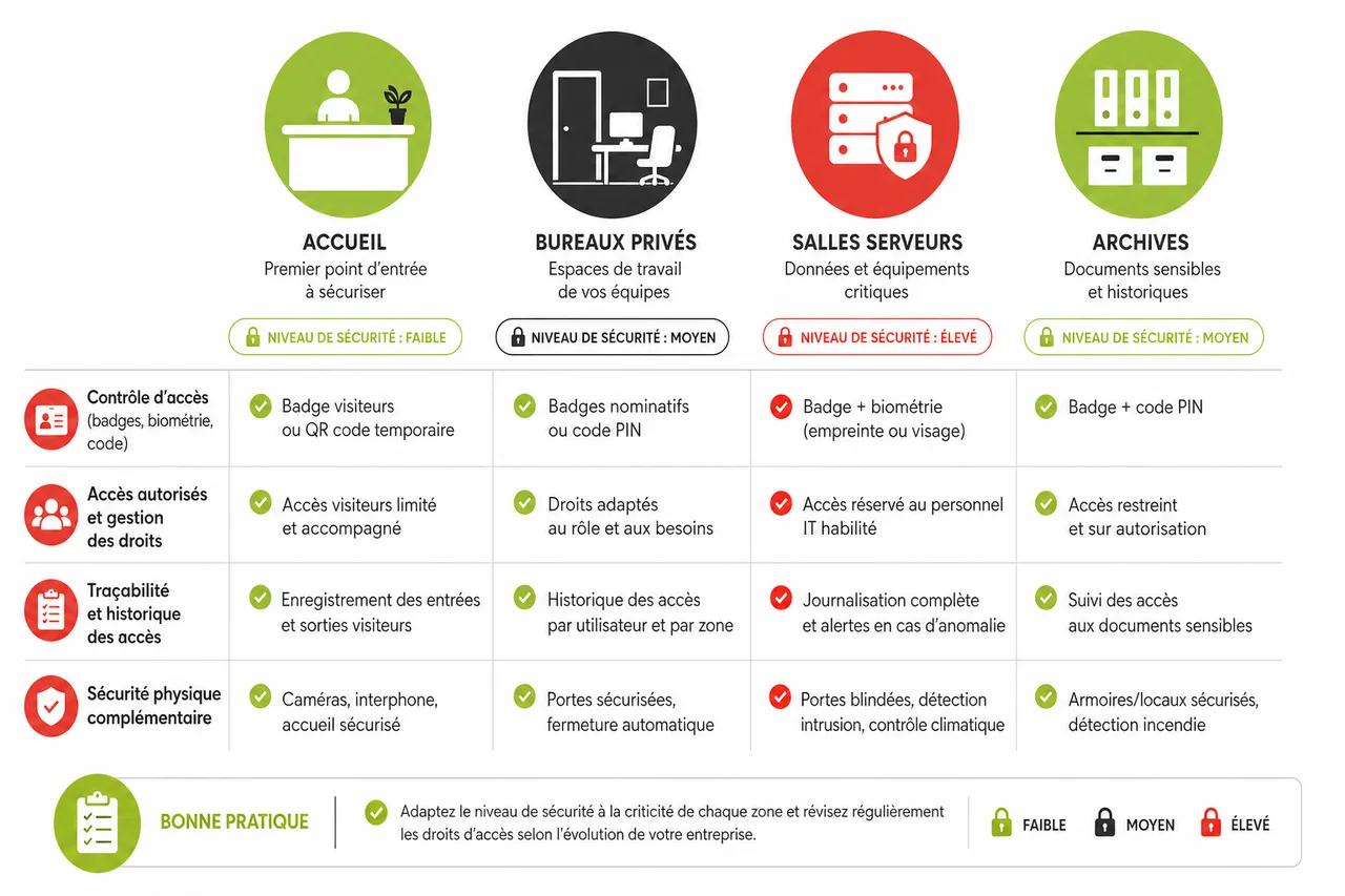 Accès sécurisé aux bureaux: ce qu’un entrepreneur doit vérifier en 2026 , Les critères à vérifier pour un accès sécurisé aux bureaux: checklist complète