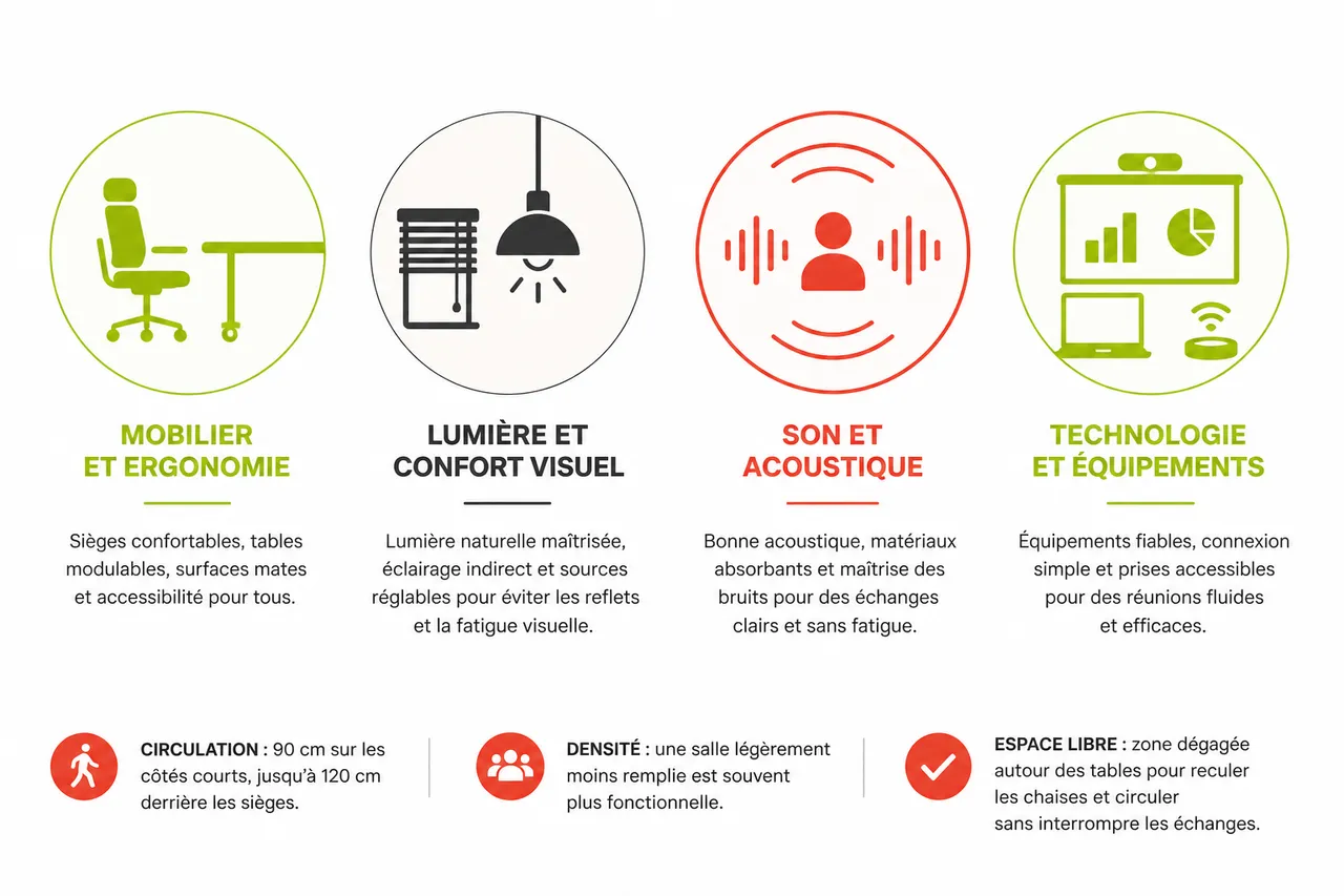 Disposition en U, théâtre, îlots: quel aménagement choisir? , Conseils pratiques pour optimiser l’espace et le confort