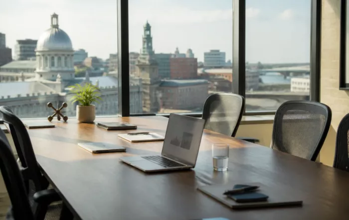 Salle de réunion en centre d'affaires et espace de coworking modernes