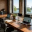 Salle de réunion professionnelle avec équipements modernes et technologiques
