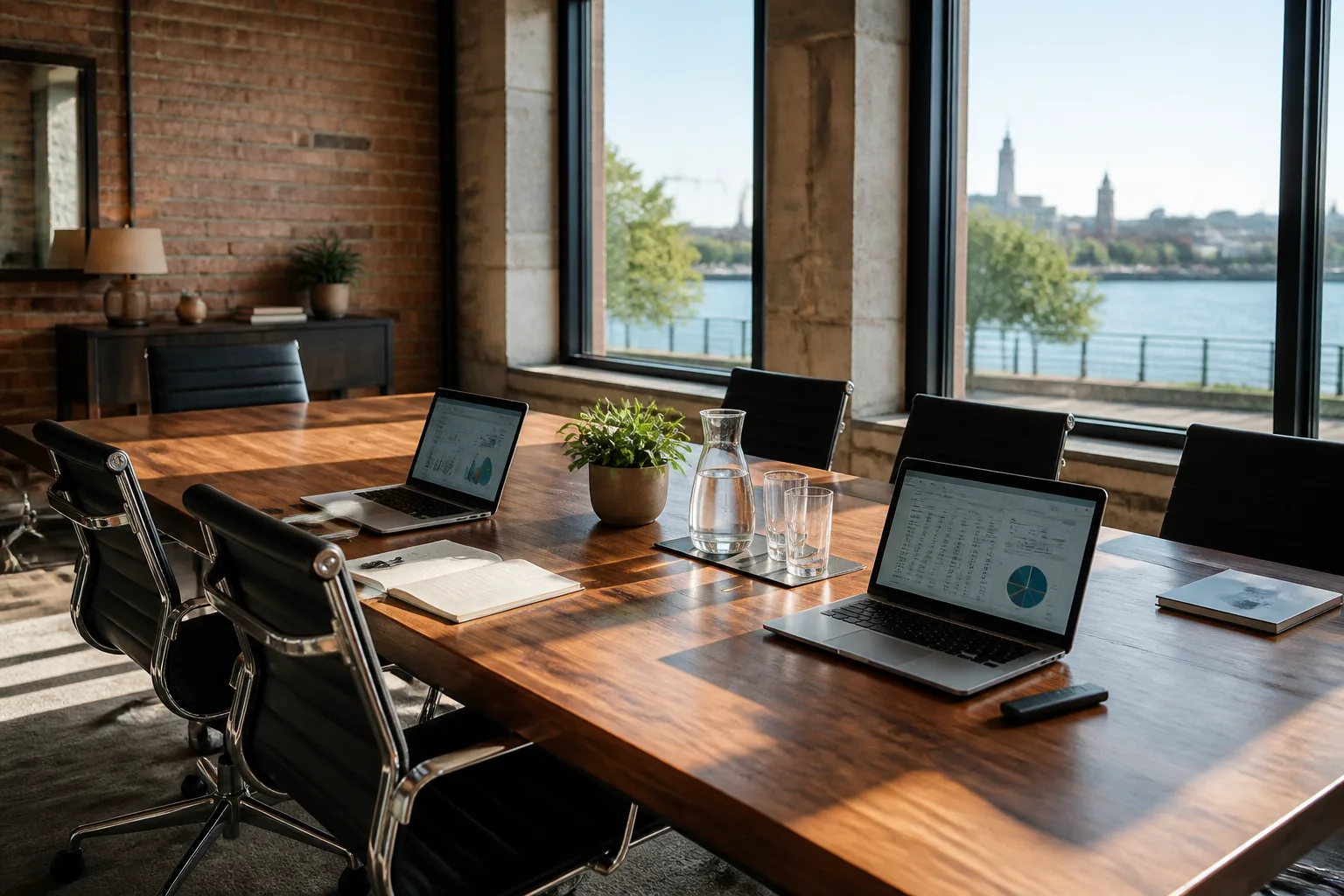 Salle de réunion professionnelle avec équipements modernes et technologiques
